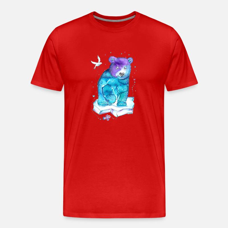 Gute Laune Eisbär - Männer Premium Bio T-Shirt - Rot