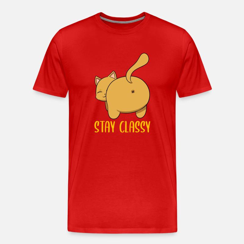 Stay Classy Katzenmama - Männer Premium Bio T-Shirt - Rot