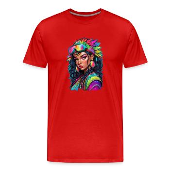 Afro Frau - Schönheit - Männer Premium Bio T-Shirt - Rot - Vorne - Damien (186cm)