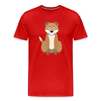 Chien de dessin animé - T-shirt bio Premium Homme - rouge - Devant - Damien (186cm)
