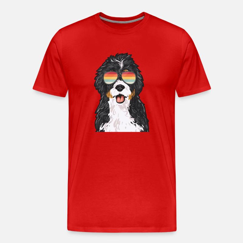 Bernedoodle Hund - Männer Premium Bio T-Shirt - Rot