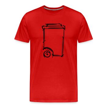 Garbage can drawing. Dustman. Garbage collection. - Men's Premium Organic T-Shirt - red - Front - Damien (186cm)