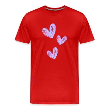 Love purple - Männer Premium Bio T-Shirt - Rot - Vorne - Damien (186cm)