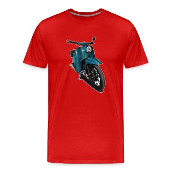 Hirondelle (turquoise) // Illustration - T-shirt bio Premium Homme - rouge - Devant - Damien (186cm)