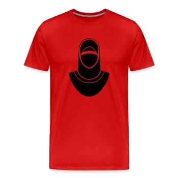 hijab headscarf muslim woman - Men's Premium Organic T-Shirt - red - Front - Damien (186cm)