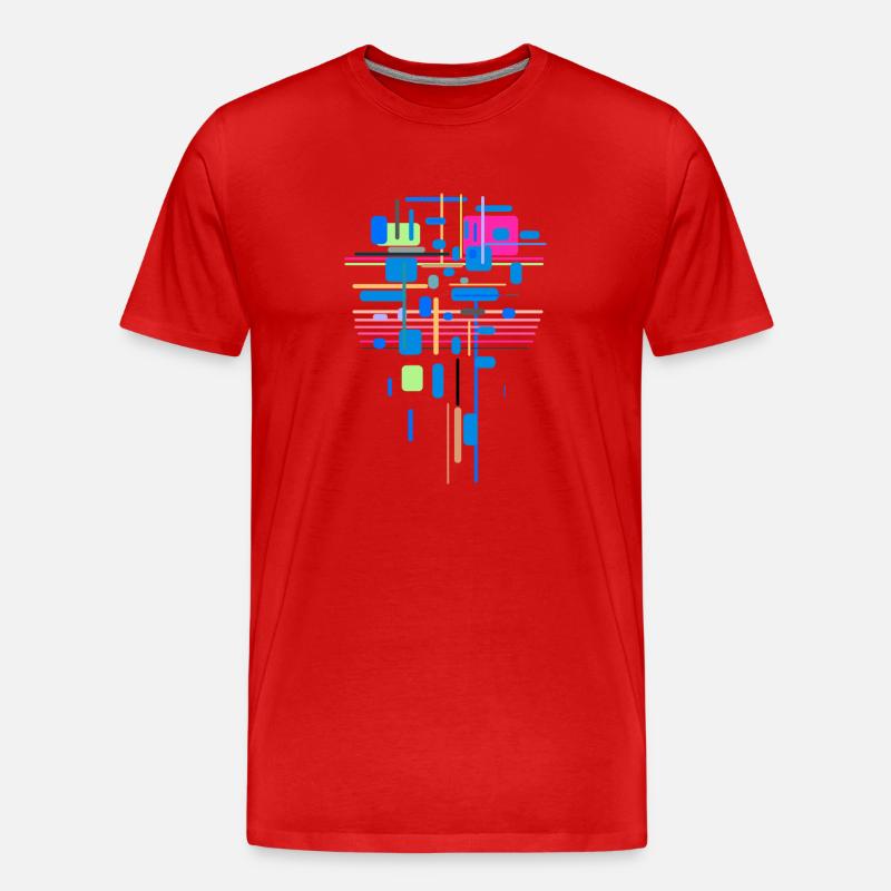 Abstrakt Farben Muster - Männer Premium Bio T-Shirt - Rot