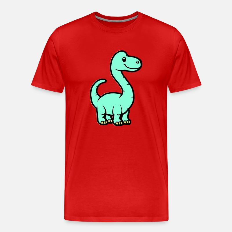 dinosaurier brontosaurus comic - Männer Premium Bio T-Shirt - Rot