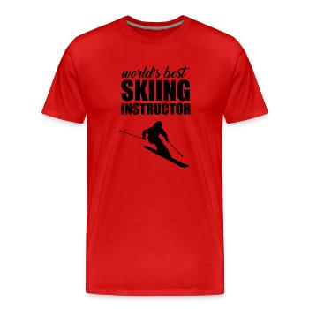 Skiing Ski motif for skiers Skiers - Men's Premium Organic T-Shirt - red - Front - Damien (186cm)