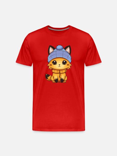Fuchs Comic - Männer Premium Bio T-Shirt - Rot