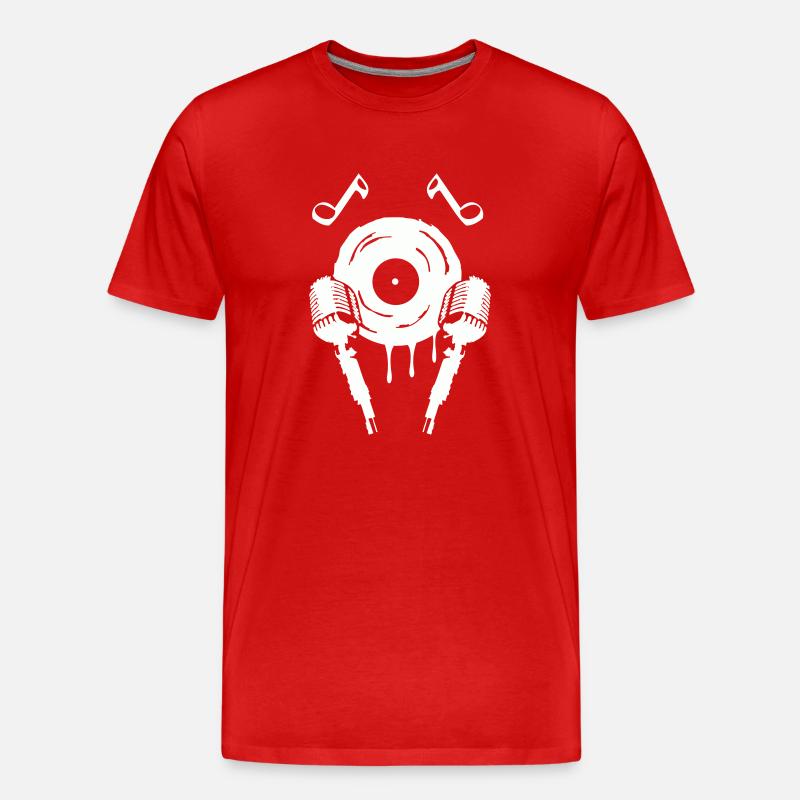 Symbole de musique de micro - T-shirt bio Premium Homme - rouge