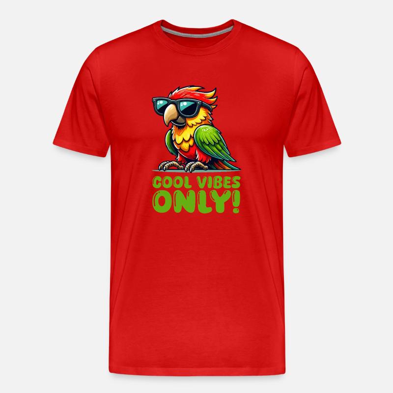 papagei sonnenbrille comic - Männer Premium Bio T-Shirt - Rot
