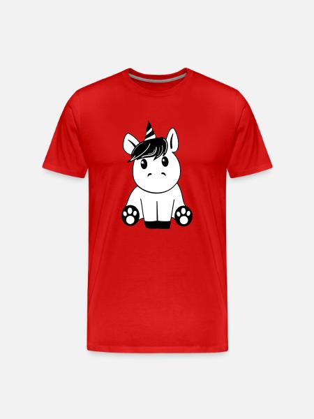 Unicorn black - Men's Premium Organic T-Shirt - red