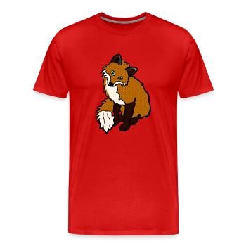 renard - T-shirt bio Premium Homme - rouge - Devant - Damien (186cm)
