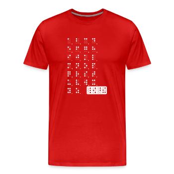 braille wite - T-shirt bio Premium Homme - rouge - Devant - Damien (186cm)