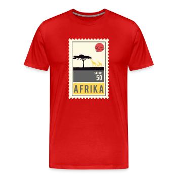 Afrika Briefmarke - Männer Premium Bio T-Shirt - Rot - Vorne - Damien (186cm)