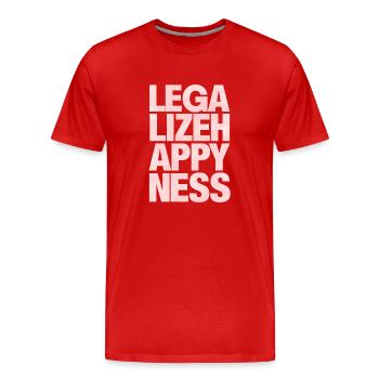 Legalize Happiness T-Shirt - Men's Premium Organic T-Shirt - red - Front - Damien (186cm)