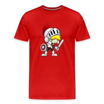 schwert sword knight ritter axt axe ax23 - Männer Premium Bio T-Shirt - Rot - Vorne - Damien (186cm)