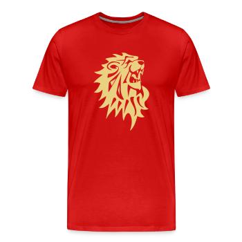 lion - T-shirt bio Premium Homme - rouge - Devant - Damien (186cm)