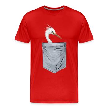 Reiher Vogel - Männer Premium Bio T-Shirt - Rot - Vorne - Damien (186cm)