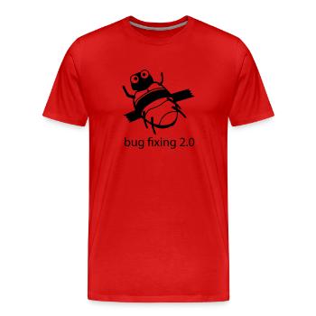 bug fixing einfarbig - Männer Premium Bio T-Shirt - Rot - Vorne - Damien (186cm)