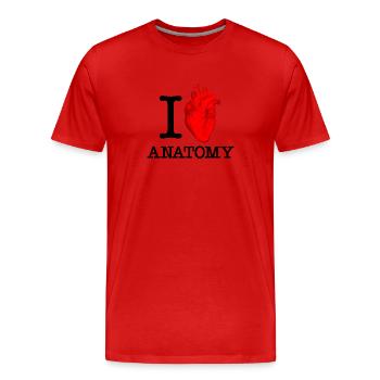 I (Heart) Anatomy - T-shirt bio Premium Homme - rouge - Devant - Damien (186cm)