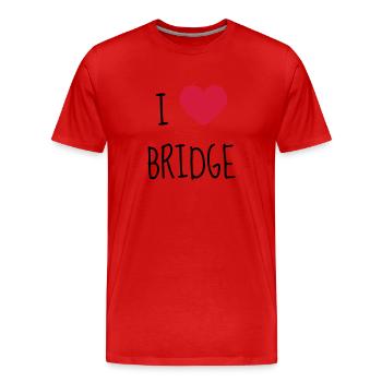 bridge / bridgeur / bridgeuse / cartes - T-shirt bio Premium Homme - rouge - Devant - Damien (186cm)