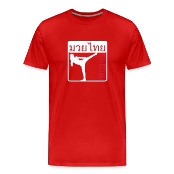 THAI BOXING - Männer Premium Bio T-Shirt - Rot - Vorne - Damien (186cm)