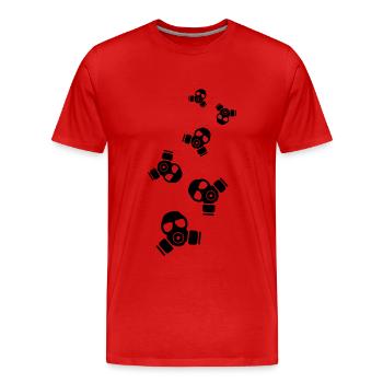 Symbole du masque à gaz - T-shirt bio Premium Homme - rouge - Devant - Damien (186cm)