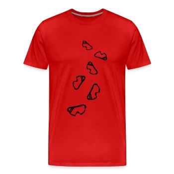 Icône des lunettes de ski - T-shirt bio Premium Homme - rouge - Devant - Damien (186cm)