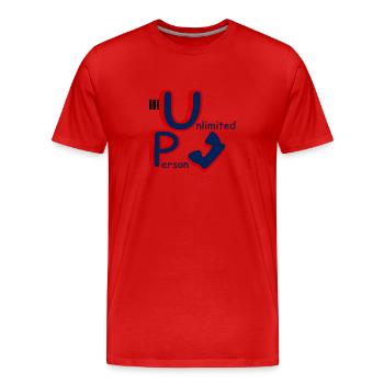 Unlimited Person Chance - Männer Premium Bio T-Shirt - Rot - Vorne - Damien (186cm)