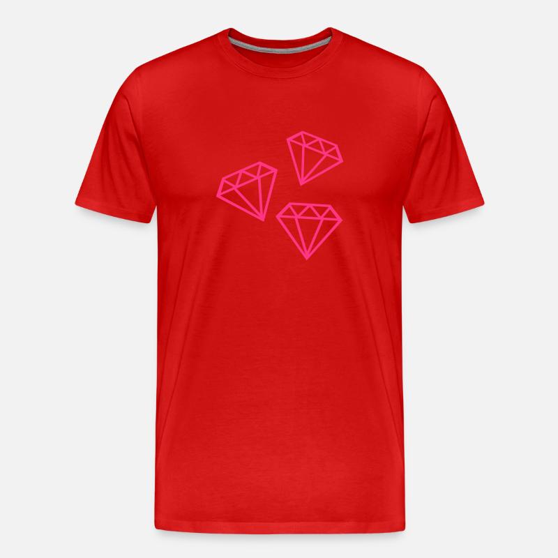 Diamanten - Männer Premium Bio T-Shirt - Rot