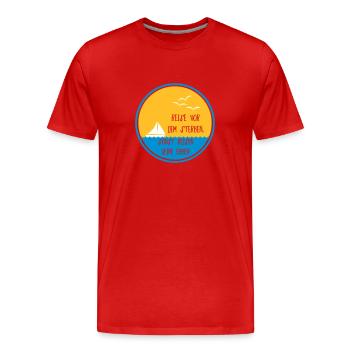 Reise vor dem Sterben Geschenk - Männer Premium Bio T-Shirt - Rot - Vorne - Damien (186cm)