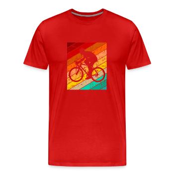 Fahrrad Fahrradmotiv Fahrradfahrer Fahrradfahren - Männer Premium Bio T-Shirt - Rot - Vorne - Damien (186cm)