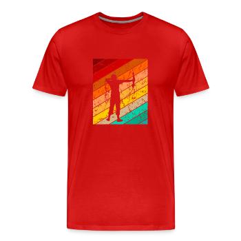 Bogenschießen Bogenschütze Pfeil und Bogen - Männer Premium Bio T-Shirt - Rot - Vorne - Damien (186cm)