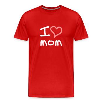 "I love mom" - T-shirt bio Premium Homme - rouge - Devant - Damien (186cm)