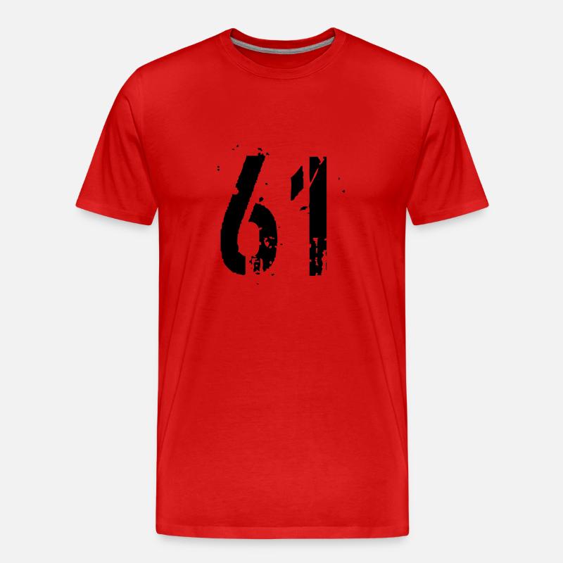 Nummer 61 - Männer Premium Bio T-Shirt - Rot
