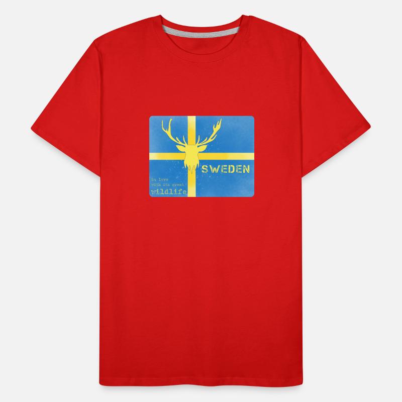 Faune de la Suède Drapeau de la Suède T-shirt bio Premium Homme