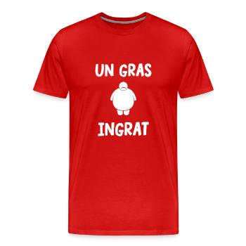 un gras ingrat - T-shirt bio Premium Homme - rouge - Devant - Damien (186cm)
