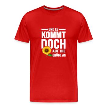 sonnenblume gartenglück im schrebergarten - Männer Premium Bio T-Shirt - Rot - Vorne - Damien (186cm)
