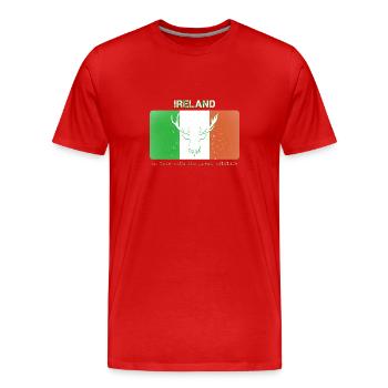 IRLAND WILDLIFE Fahne Irland - Männer Premium Bio T-Shirt - Rot - Vorne - Damien (186cm)