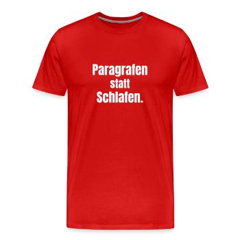 Des paragraphes au lieu de dormir. - T-shirt bio Premium Homme - rouge - Devant - Damien (186cm)
