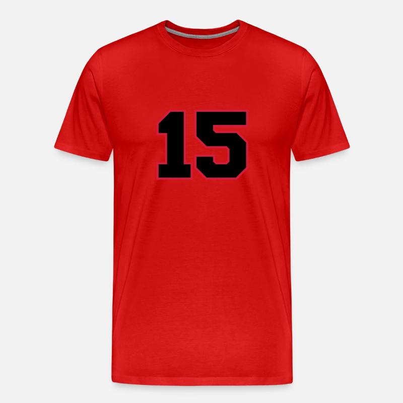 number15 - Männer Premium Bio T-Shirt - Rot
