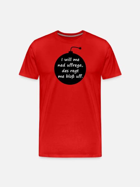 Explode with serenity - Swabian saying - Men's Premium Organic T-Shirt - red