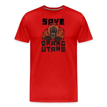 Save the Orangutans - Männer Premium Bio T-Shirt - Rot - Vorne - Damien (186cm)