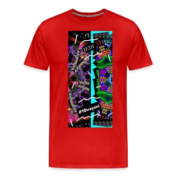 Sabre Laser Turquoise 10t 4000 - T-shirt bio Premium Homme - rouge - Devant - Damien (186cm)