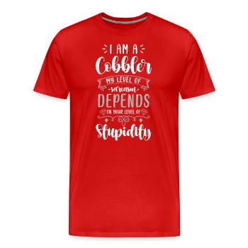 Schuster Beruf Stiefel Leder - Männer Premium Bio T-Shirt - Rot - Vorne - Damien (186cm)