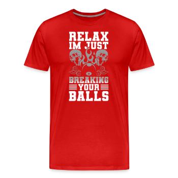 Pool Billiards Player Player Balls - Men's Premium Organic T-Shirt - red - Front - Damien (186cm)