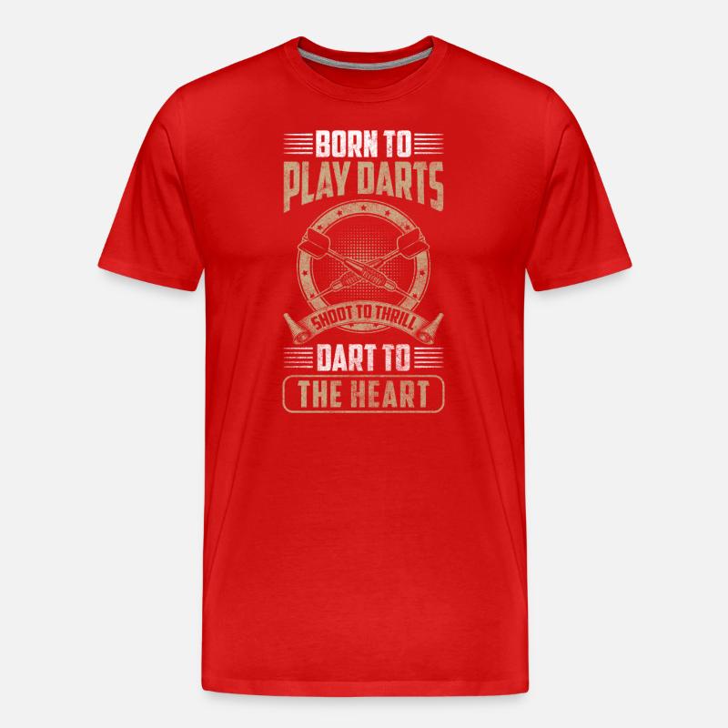 Darts Spaß Mann - Männer Premium Bio T-Shirt - Rot