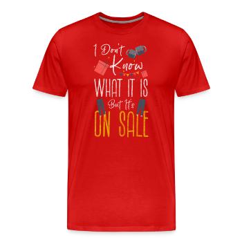 Einkaufen Kauf Sucht Tasche - Männer Premium Bio T-Shirt - Rot - Vorne - Damien (186cm)