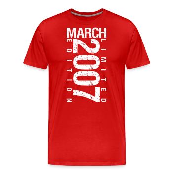 March 2007 March Anniversary March 2007 - Men's Premium Organic T-Shirt - red - Front - Damien (186cm)
